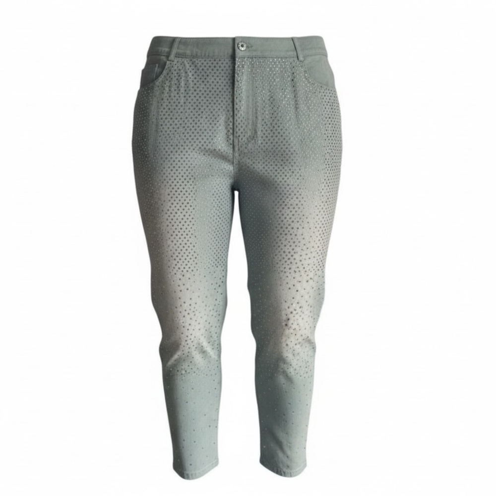 GeeGee Women's Size 3XL Stretchy Pink Rhinestone Jeans